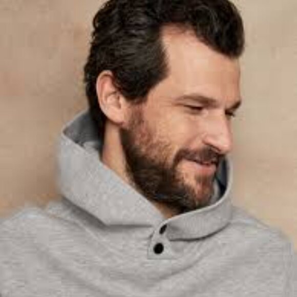 Men's Hugo Boss Gray Cowl Neck Sweater - M Like New - Picture 1 of 9